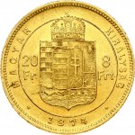 Hungary 20 Francs- 8 Forint 1874 KB