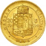 Hungary 20 Francs- 8 Forint 1875 KB