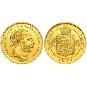 Hungary 20 Francs- 8 Forint 1877 KB