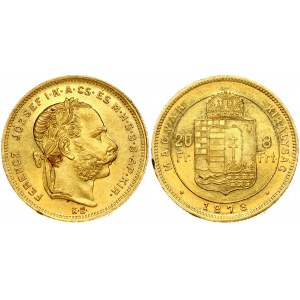 Hungary 20 Francs- 8 Forint 1878 KB