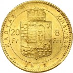 Hungary 8 Forint- 20 Francs 1881 KB