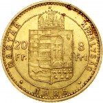 Hungary 20 Francs- 8 Forint 1885 KB
