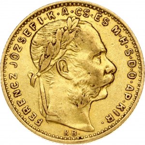 Hungary 20 Francs- 8 Forint 1887 KB