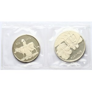 Iceland 500 - 1000 Kronur 1974 1st Settlement SET Lot of 2 Coins