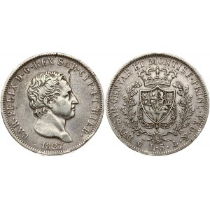 Sardinia 5 Lire 1827 P