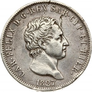Sardinia 5 Lire 1827 P