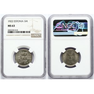 Estonia 5 Marka 1922 NGC MS 63