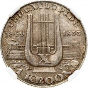 Estonia 1 Kroon 1933 Singing Festival NGC MS 64