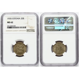 Estonia 20 Senti 1935 NGC MS 62