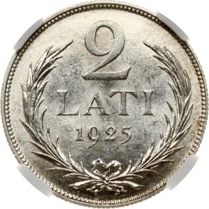 Latvia 2 Lati 1925 NGC MS 62