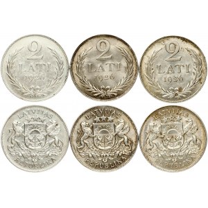 Latvia 2 Lati 1926 Lot of 3 Coins