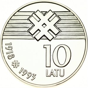 Latvia 10 Latu ND (1993) Proclamation of the Republic of Latvia