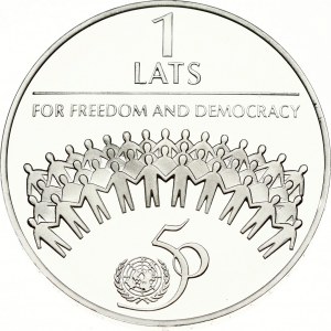 Latvia 1 Lats 1995 For Freedom and Democracy