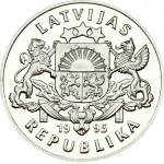 Latvia 1 Lats 1995 For Freedom and Democracy