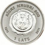 Latvia 1 Lats 2011 800 Year of Coinage Right of Riga