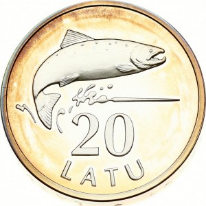 Latvia 20 Latu 2013 Silver Salmon