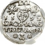 Lithuania Trojak 1592 Vilnius SIGIS (R) NGC MS 63