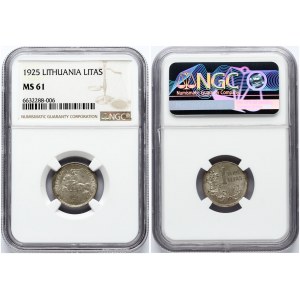 Lithuania 1 Litas 1925 NGC MS 61