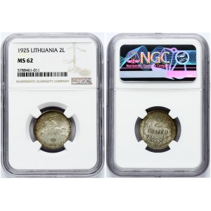 Lithuania 2 Litu 1925 NGC MS 62