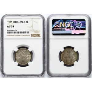 Lithuania 2 Litu 1925 NGC AU 58