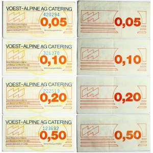 Lituanistika. Voest-Alpine AG Catering 0.05 - 0.50 Cents ND Coupon Lot of 4 Coupons