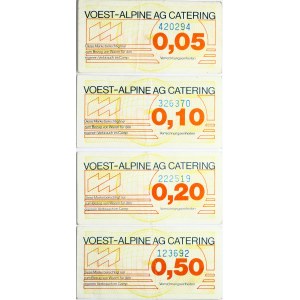 Lituanistika. Voest-Alpine AG Catering 0.05 - 0.50 Cents ND Coupon Lot of 4 Coupons