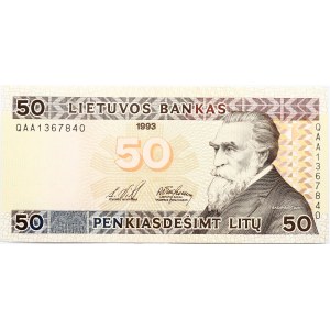 Lithuania 50 Litu 1993 Basanavicius
