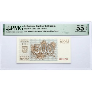 Lithuania 500 Talonu 1993 PMG 55 About Uncirculated EPQ