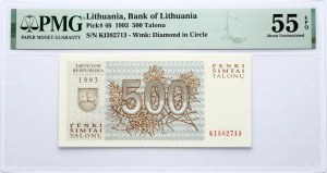 Lithuania 500 Talonu 1993 PMG 55 About Uncirculated EPQ