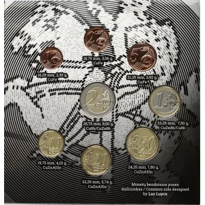 Lithuania 1 Cent - 2 Euro 2019 Lithuanian Coins Set