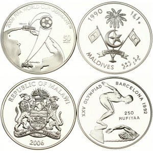 Maldives 250 Rufiyaa 1990 & Malawi 50 Kwacha 2006 ot of 2 Coins