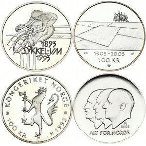 Norway 100 Kroner (1993-2005) Lot of 2 Coins