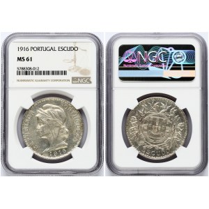 Portugal 1 Escudo 1916 NGC MS 61