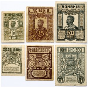 Romania 10 - 50 Bani 1917 Banknote Lot of 3 Banknotes