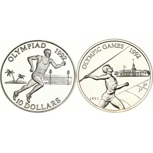 Samoa 10 Tala 1991 & Solomon Islands 10 Dollars 1991 Runner Lot of 2 Coins