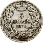 Serbia 5 Dinara 1879