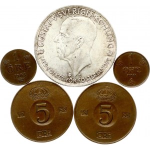 Sweden-Norway Lot of 5 coins