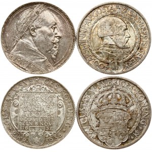 Sweden 2 Kronor 1921 W & 1932 G Lot of 2 Coins