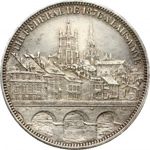 Switzerland 5 Francs 1876 Lausanne Shooting Festival