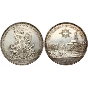 Switzerland 5 Francs 1881 Fribourg Shooting Festival