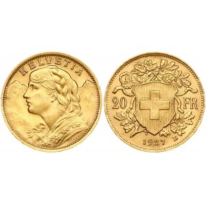 Switzerland 20 Francs 1927 B Vreneli