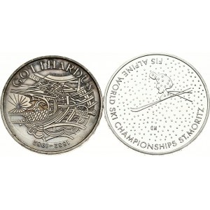 Switzerland 5 Francs 1982 & 20 Francs 2003 Lot of 2 Coins