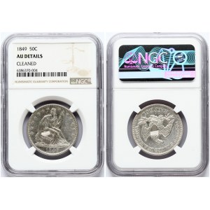 USA Half Dollar 1849 NGC AU DETAILS