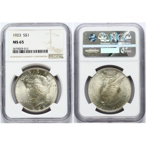 USA 1 Dollar 1923 Philadelphia NGC MS 65