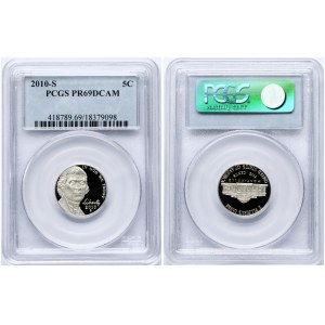 USA 5 Cents 2010 S 'Jefferson Nickel' PCGS PR 69 DCAM