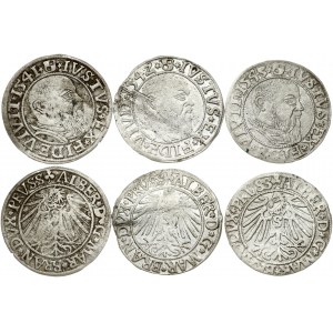 Prussia Grosz 1541 - 1543 Konigsberg Lot of 3 Coins