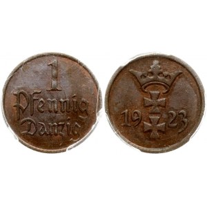 Danzig (Gdansk) 1 Pfennig 1923 PCGS MS 64 BN