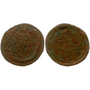 Russia 1 Kopeck 1768 КМ Re-coined