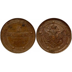 Russia 5 Kopecks 1802 ЕМ NGC MS 61 BN