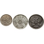 Russia 10 & 20 Kopecks 1861, 1863 Lot of 3 Coins